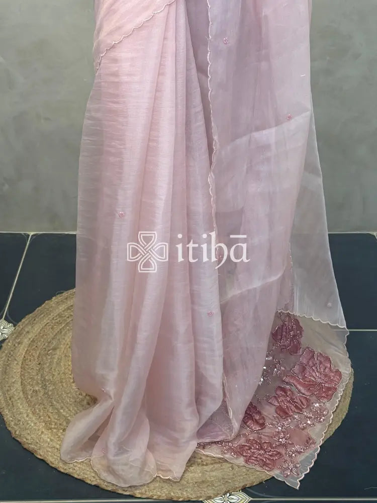 ORGANZA HAND EMBROIDERY SAREE