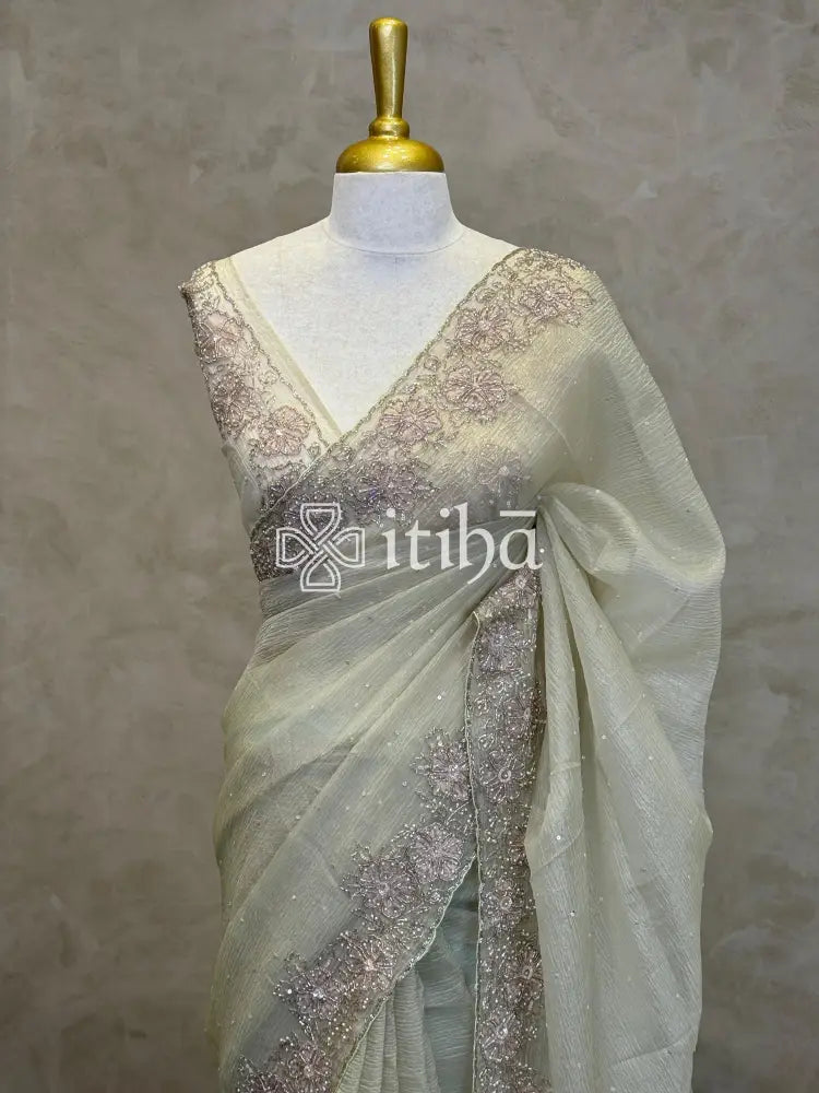 ORGANZA HAND EMBROIDERY SAREE