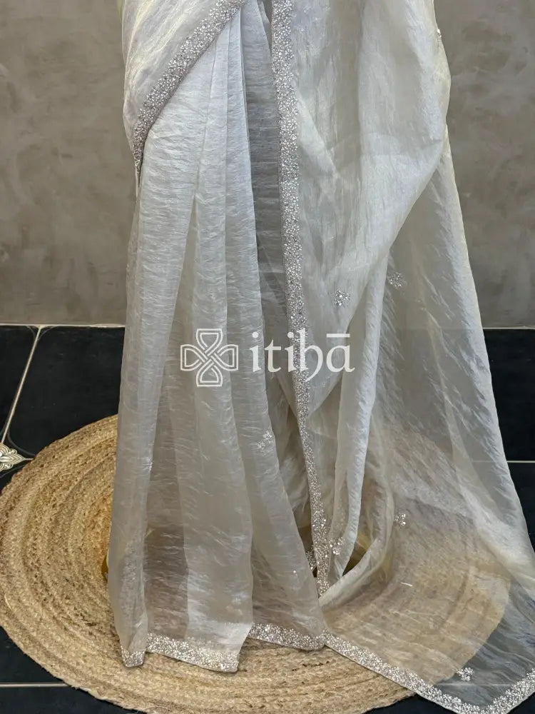 ORGANZA HAND EMBROIDERY SAREE