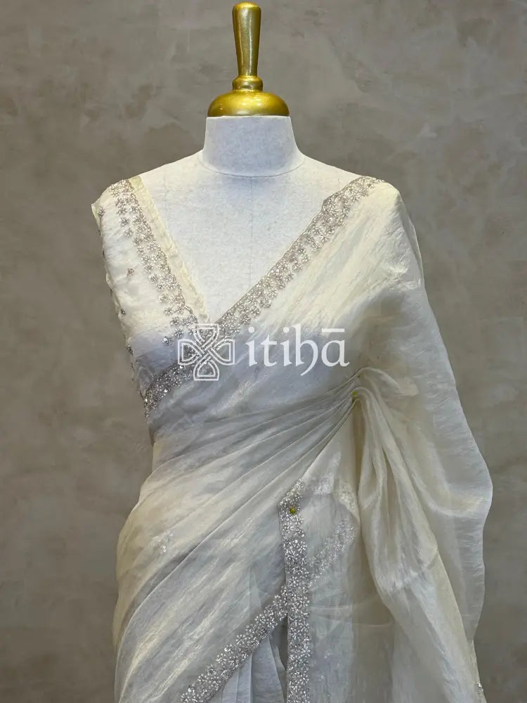 ORGANZA HAND EMBROIDERY SAREE