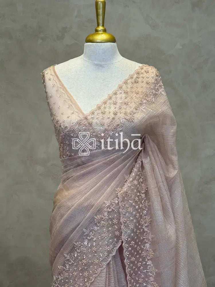 ORGANZA HAND EMBROIDERY SAREE