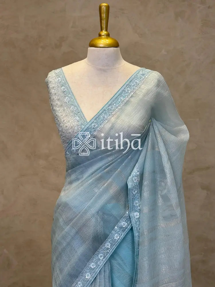 ORGANZA HAND EMBROIDERY SAREE