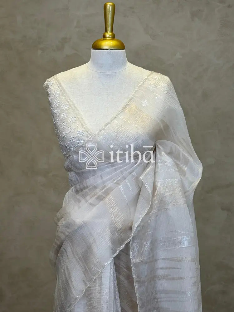ORGANZA HAND EMBROIDERY SAREE
