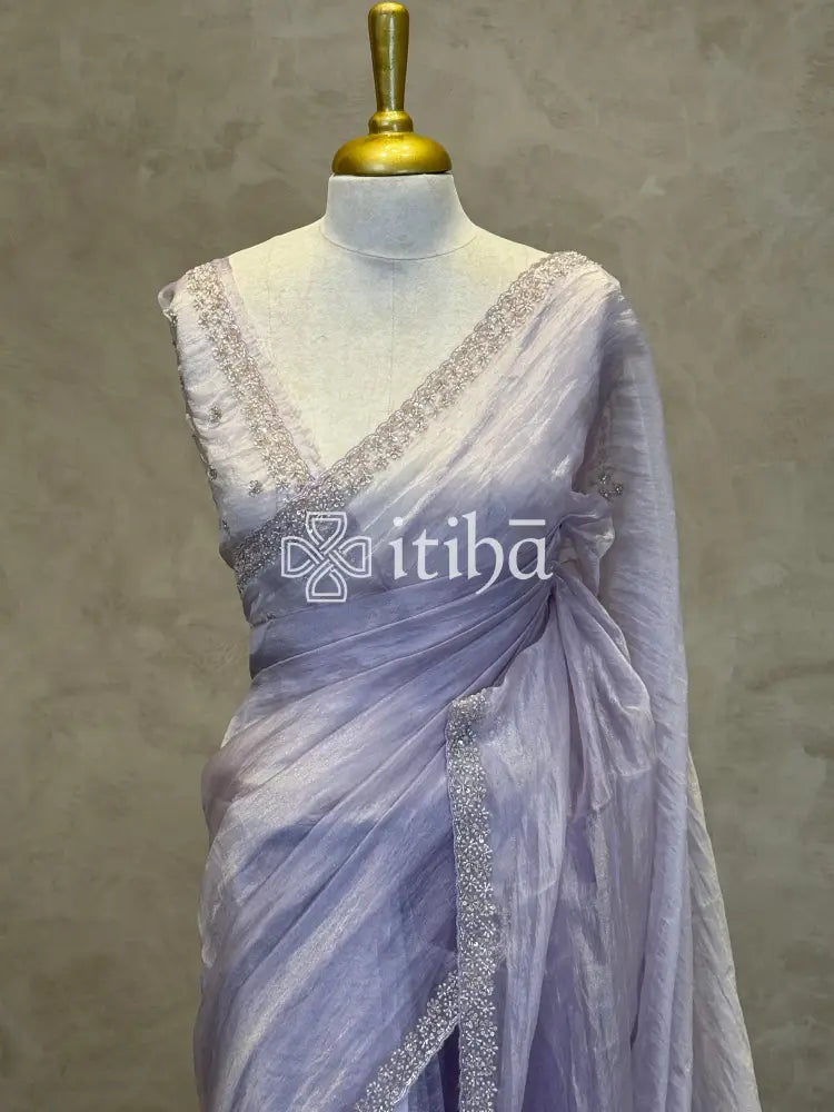 ORGANZA HAND EMBROIDERY SAREE