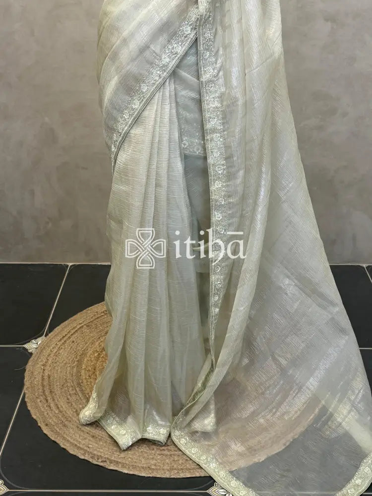 ORGANZA HAND EMBROIDERY SAREE