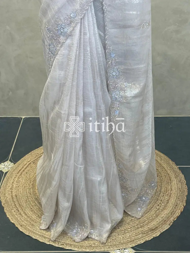 ORGANZA HAND EMBROIDERY SAREE