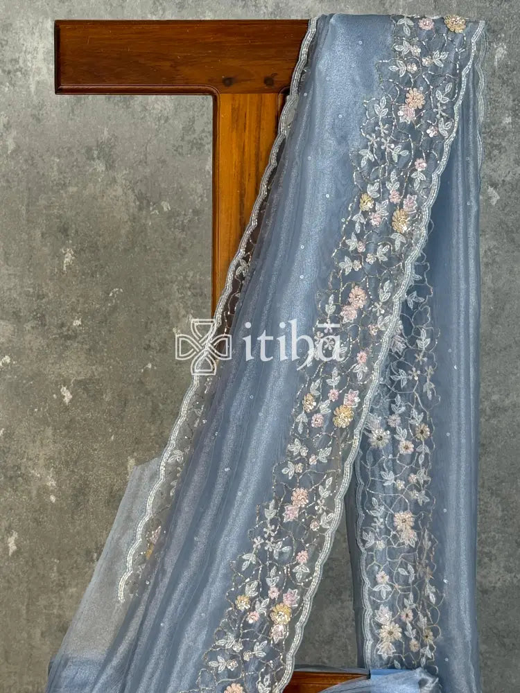 ORGANZA HAND EMBROIDERY SAREE