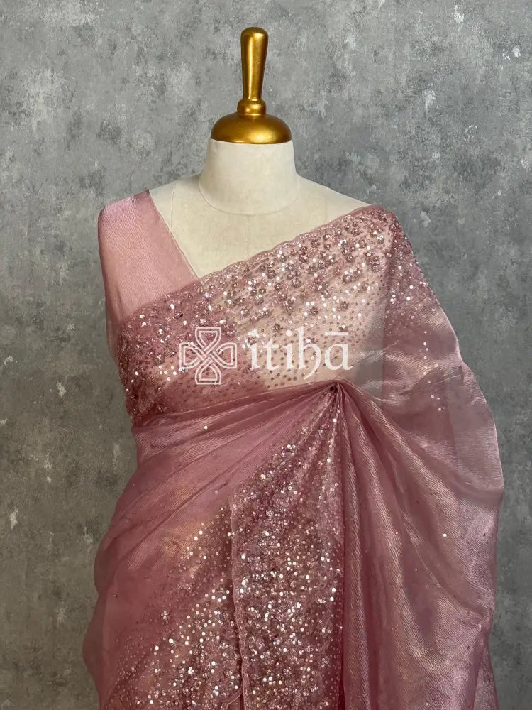 ORGANZA HANDWORKED EMBROIDERY SAREE