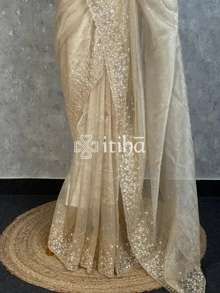 ORGANZA HANDWORKED EMBROIDERY SAREE