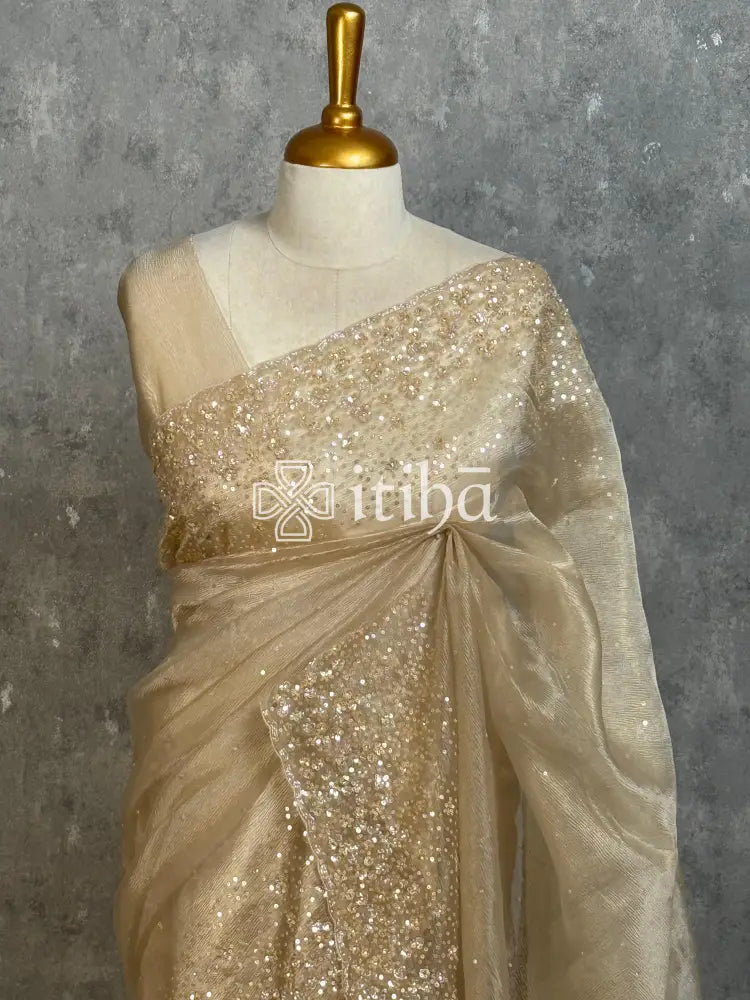 ORGANZA HANDWORKED EMBROIDERY SAREE