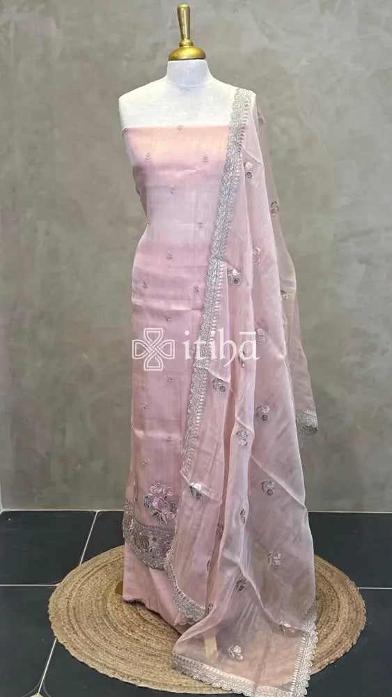 ORGANZA SALWAR SUIT - PEACH