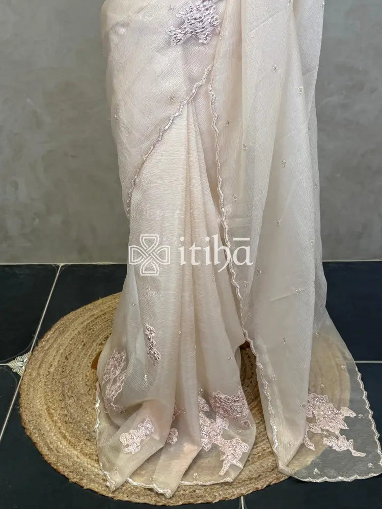 ORGANZA TURKISH APPLIQUE DESIGNER SAREE