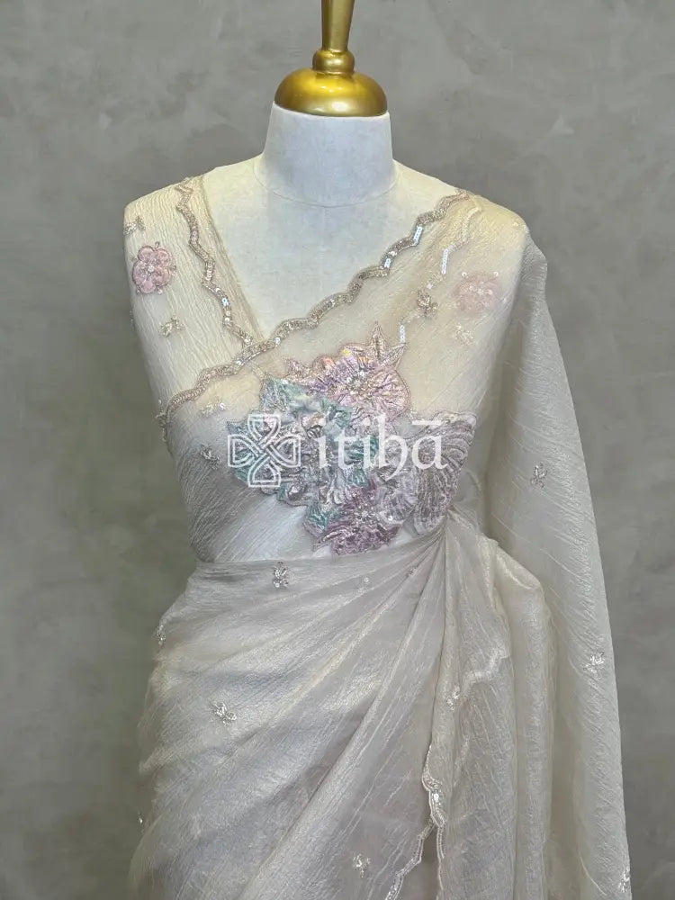 ORGANZA TURKISH APPLIQUE DESIGNER SAREE