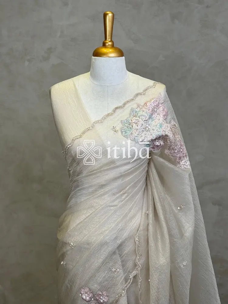 ORGANZA TURKISH APPLIQUE DESIGNER SAREE