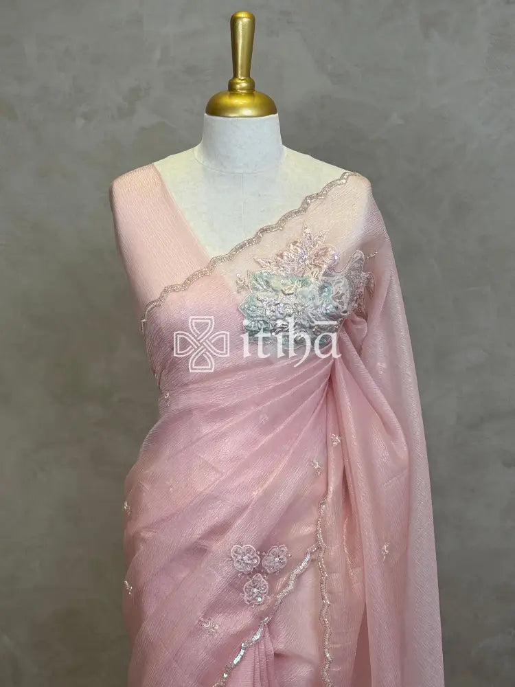 ORGANZA TURKISH APPLIQUE DESIGNER SAREE