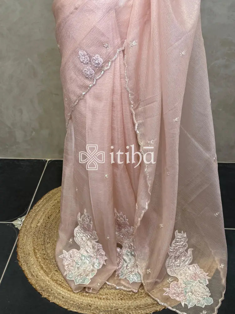 ORGANZA TURKISH APPLIQUE DESIGNER SAREE
