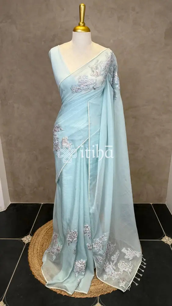 ORGANZA TURKISH APPLIQUE DESIGNER SAREE