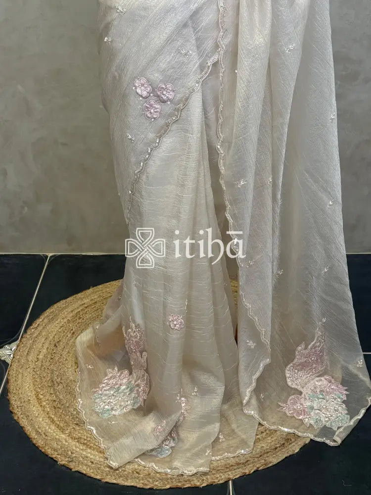 ORGANZA TURKISH APPLIQUE DESIGNER SAREE
