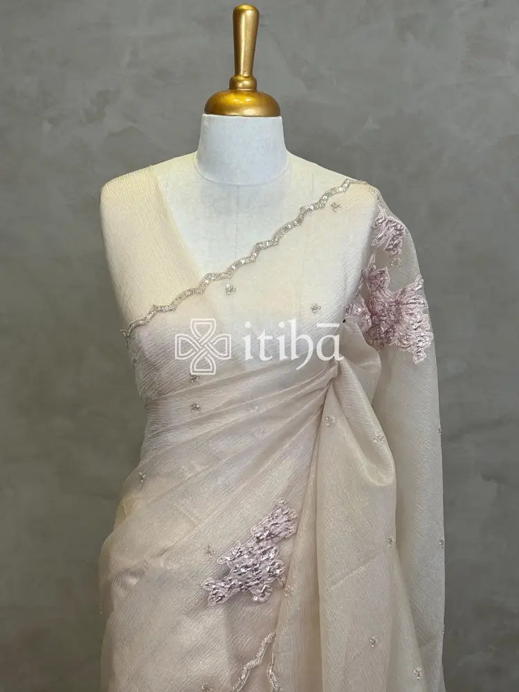 ORGANZA TURKISH APPLIQUE DESIGNER SAREE