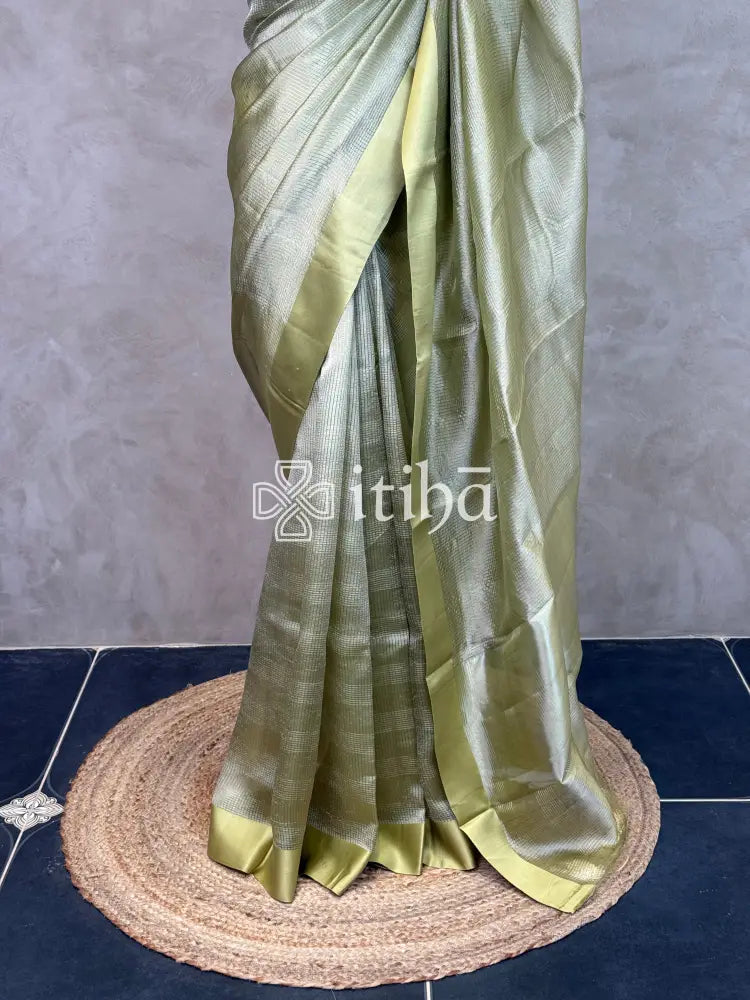 ORGANZA ZARI CHECKS SATIN BORDER BANARASI SAREE