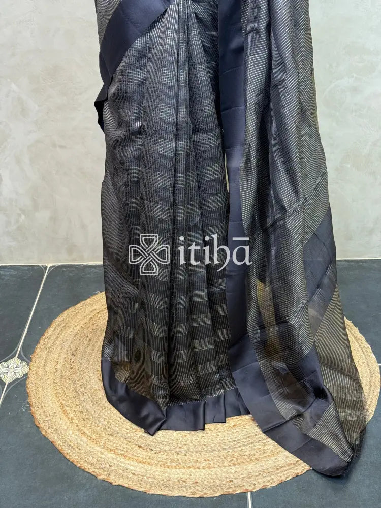 ORGANZA ZARI CHECKS SATIN BORDER BANARASI SAREE
