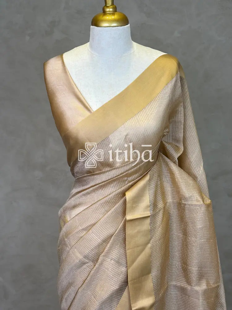 ORGANZA ZARI CHECKS SATIN BORDER BANARASI SAREE