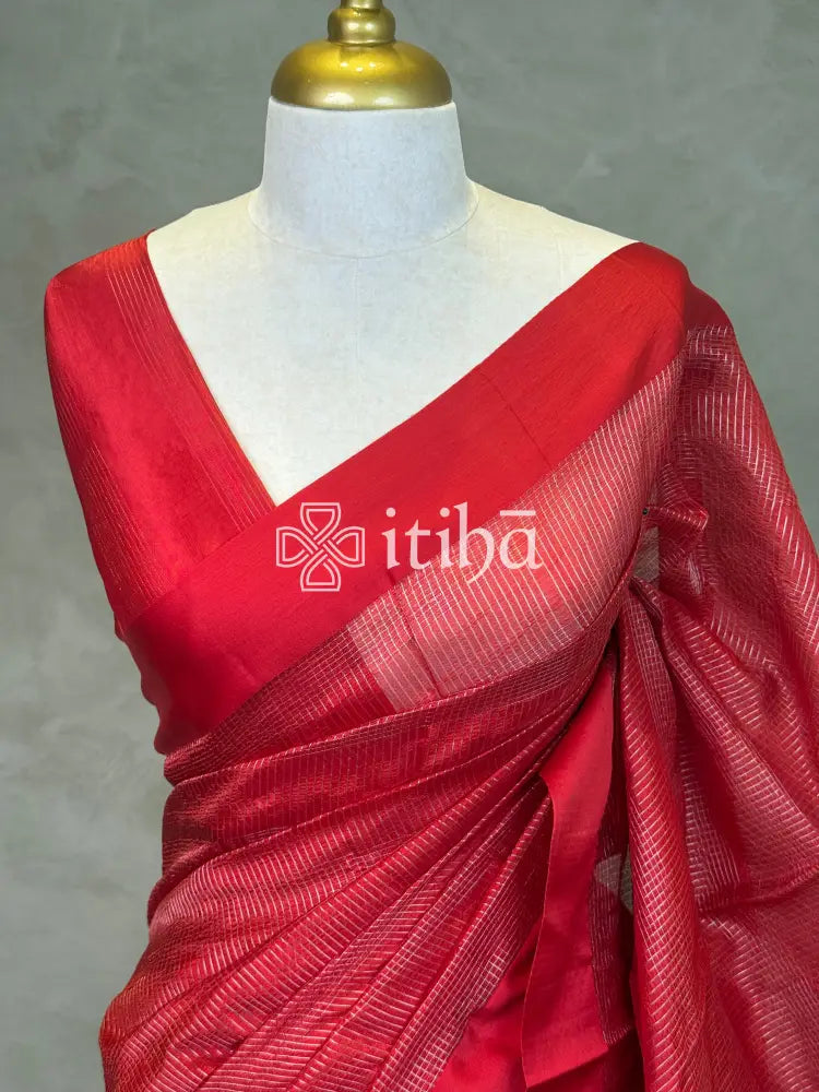 ORGANZA ZARI CHECKS SATIN BORDER BANARASI SAREE