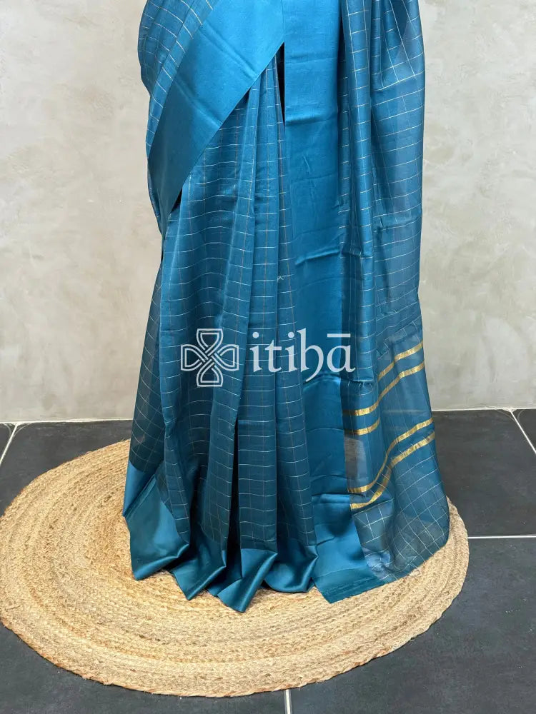 ORGANZA ZARI CHECKS SATIN BORDER BANARASI SAREE