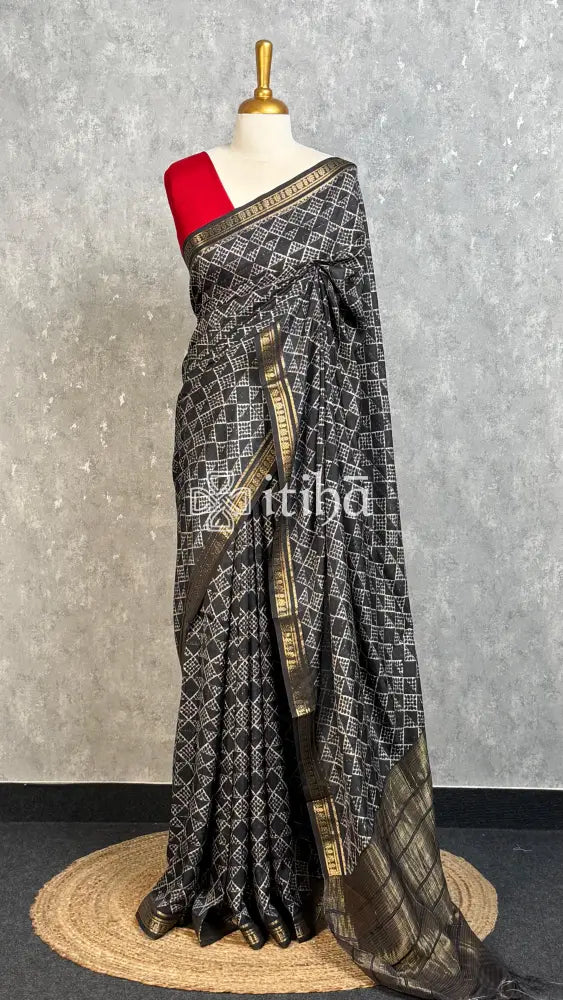 PRINTED BINNY CREPE SILK BANARASI SAREE
