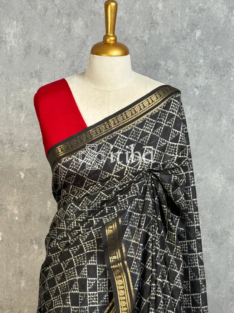 PRINTED BINNY CREPE SILK BANARASI SAREE