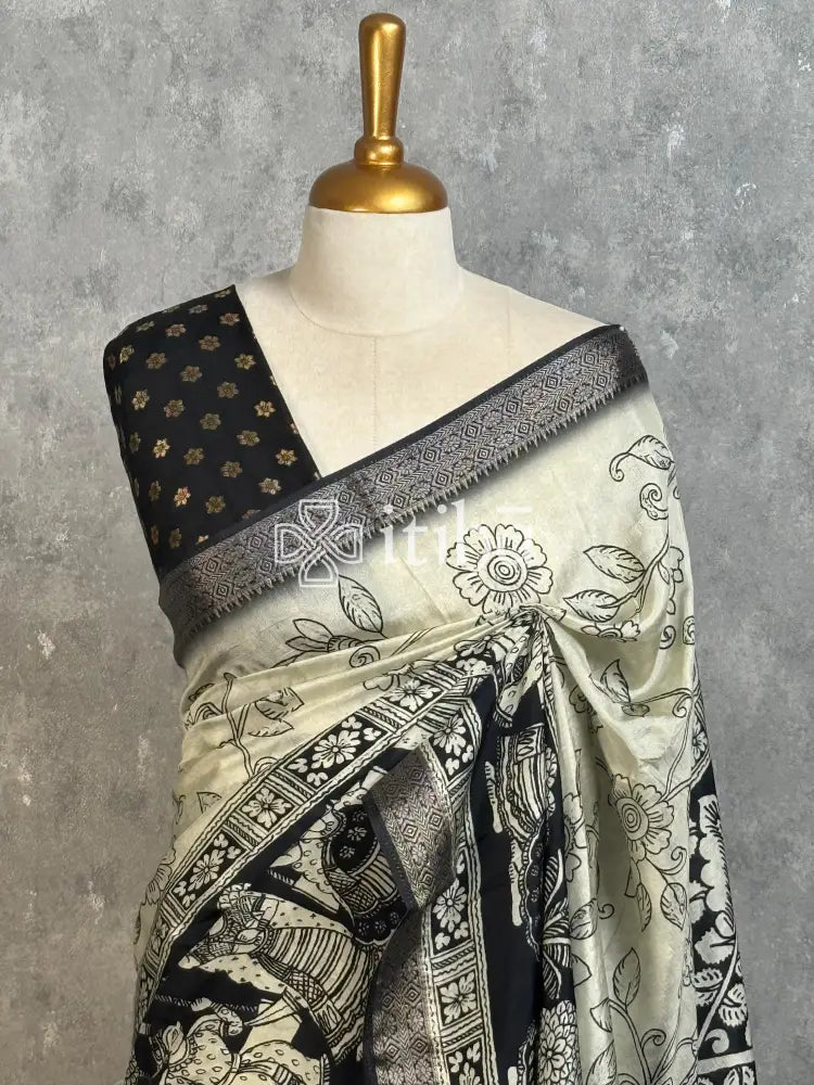 PRINTED BINNY CREPE SILK BANARASI SAREE