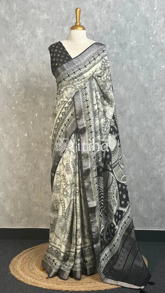 PRINTED BINNY CREPE SILK BANARASI SAREE