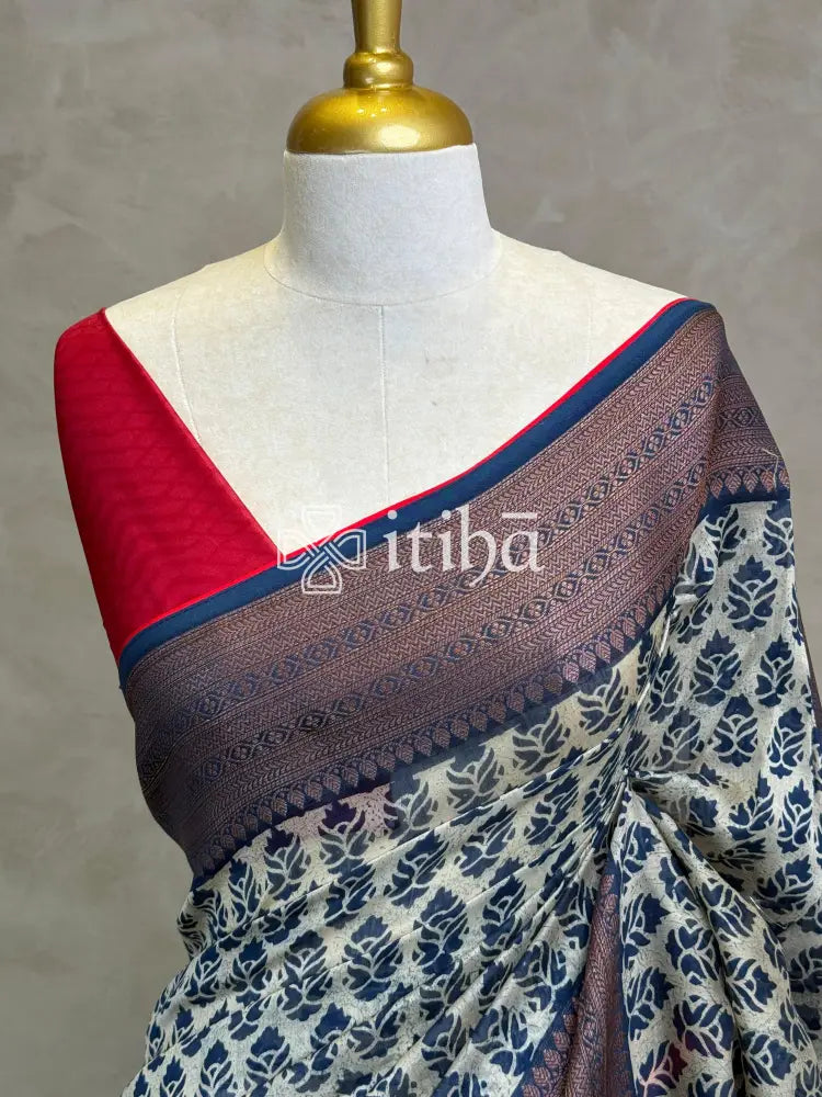 PRINTED CHANDERI BANARASI SAREE