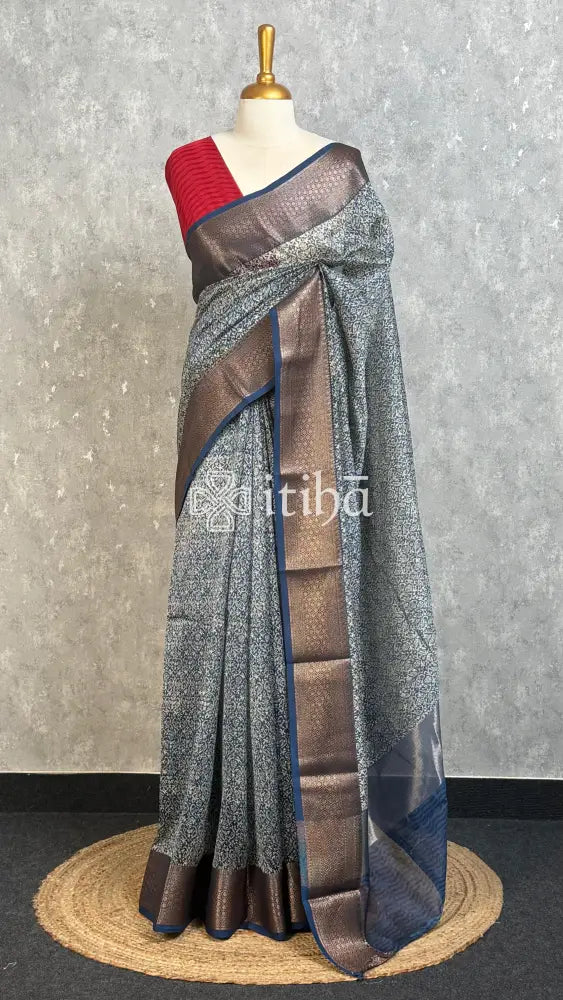 PRINTED CHANDERI BANARASI SAREE
