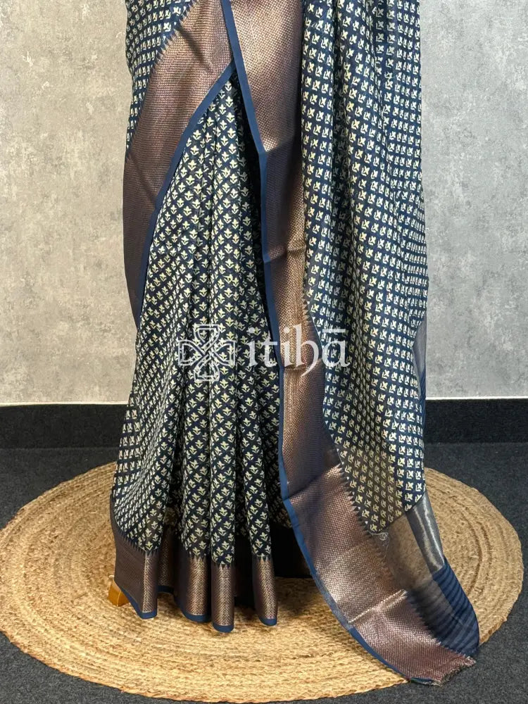 PRINTED CHANDERI BANARASI SAREE