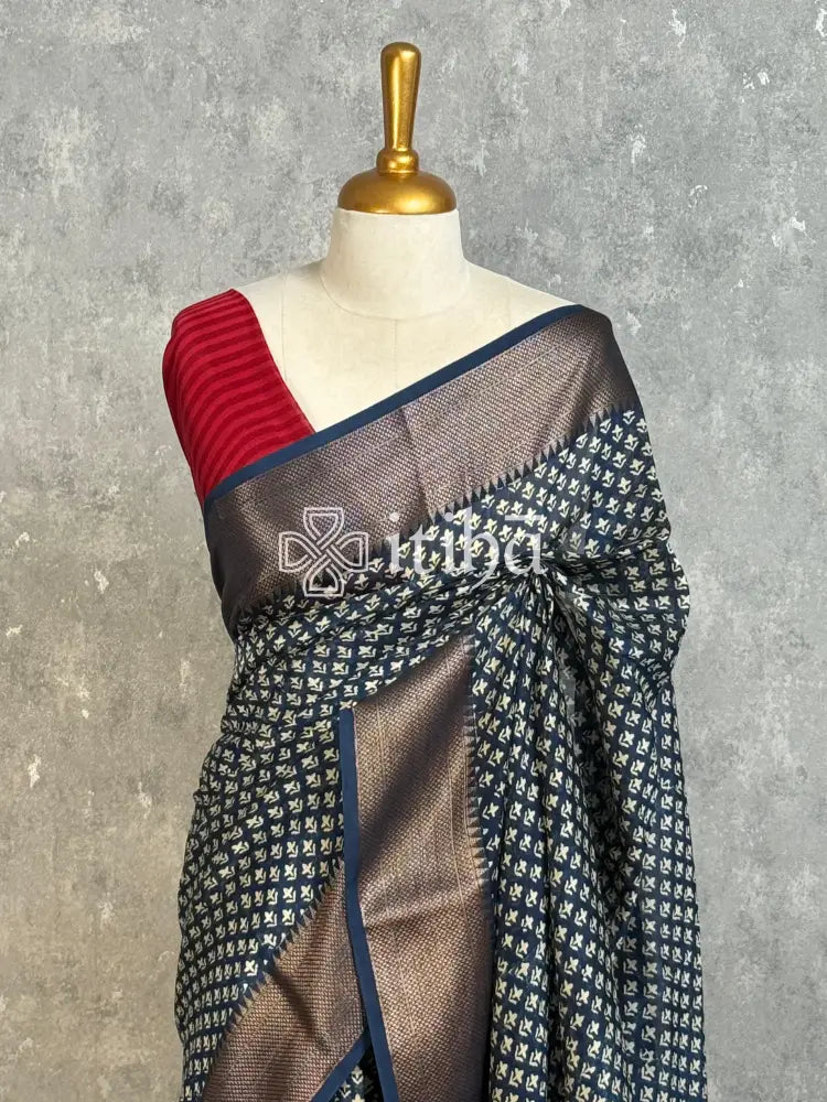 PRINTED CHANDERI BANARASI SAREE