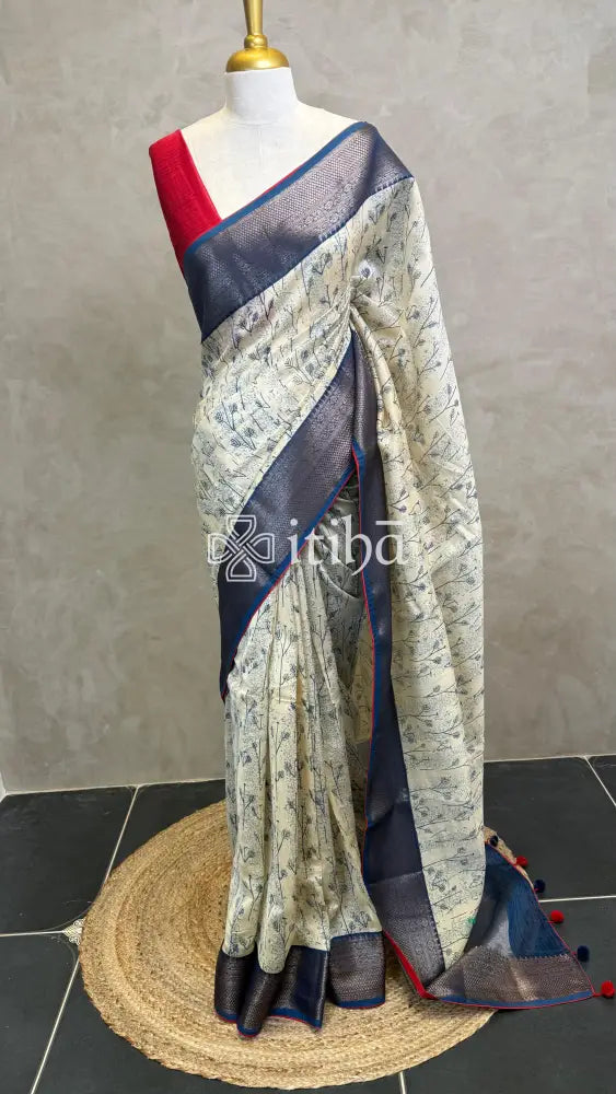 PRINTED CHANDERI BANARASI SAREE