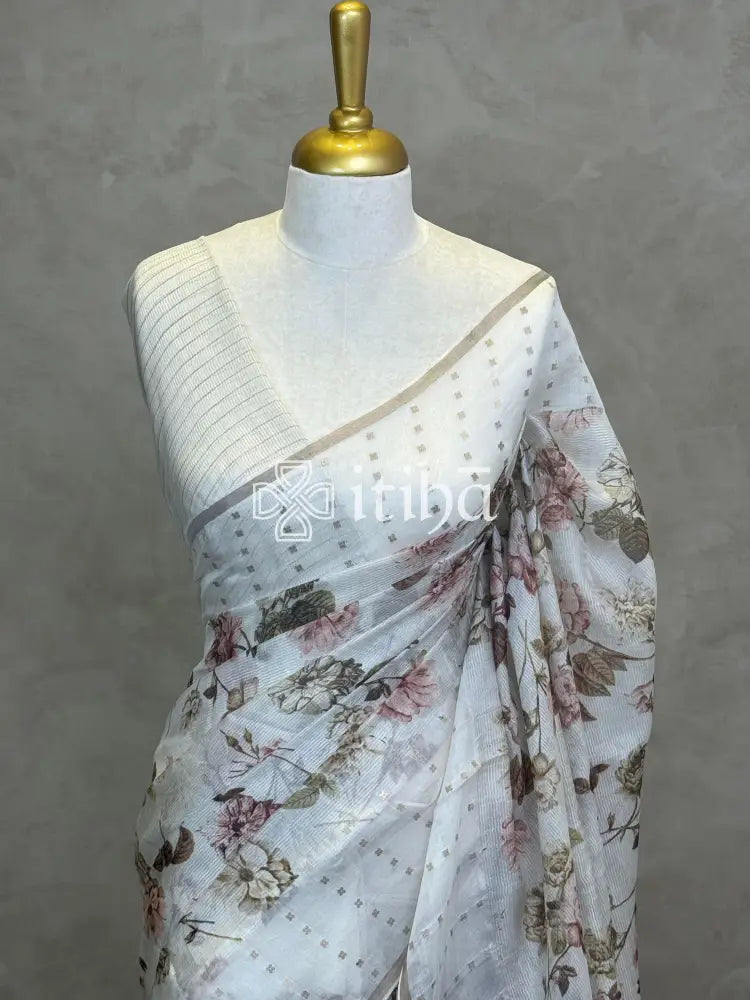 PRINTED KORA MUSLIN SILK SAREE
