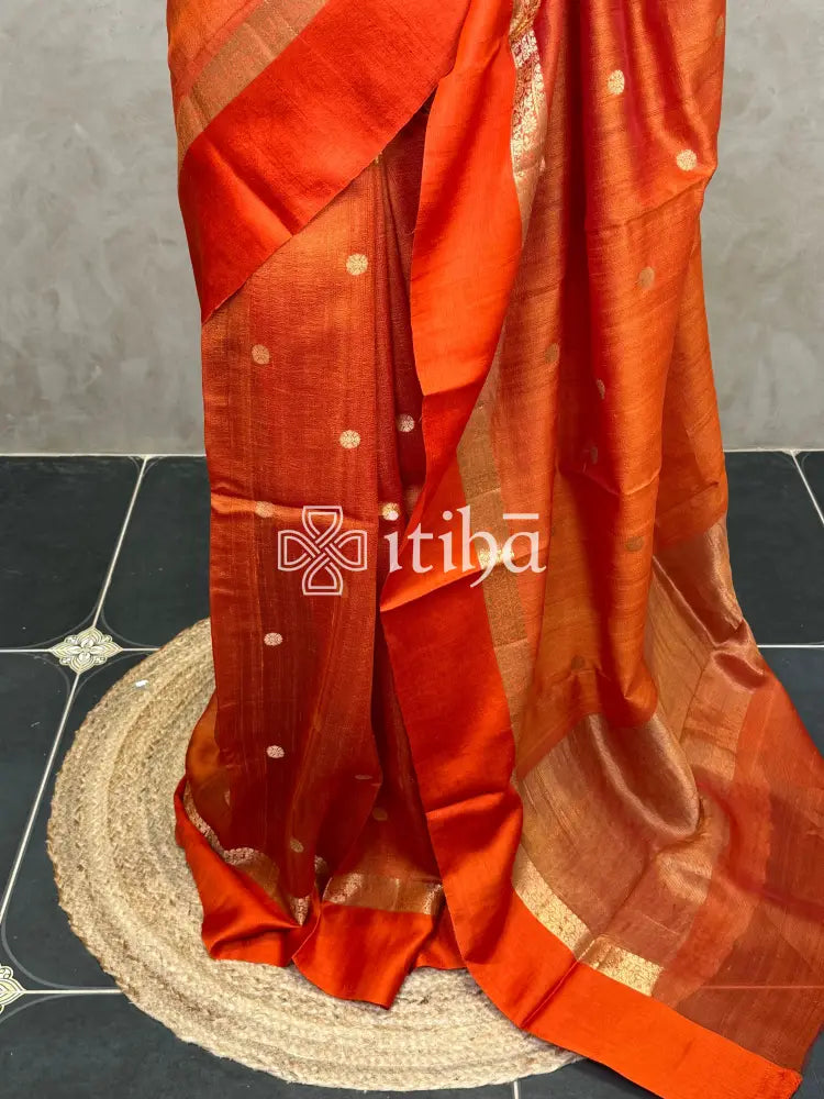 PURE TUSSAR SILK BANARASI SAREE