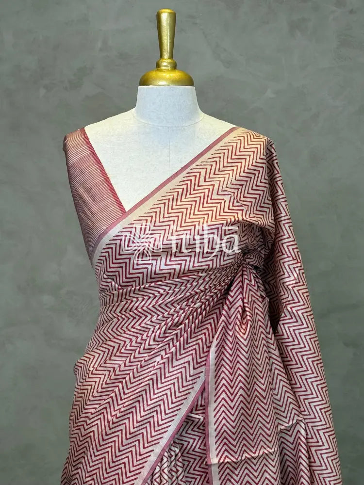 PURE TUSSAR SILK PRINTED SAREE