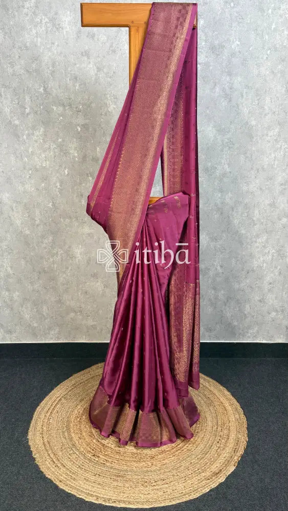SATIN SILK BANARASI SAREE - MAGENTA PINK