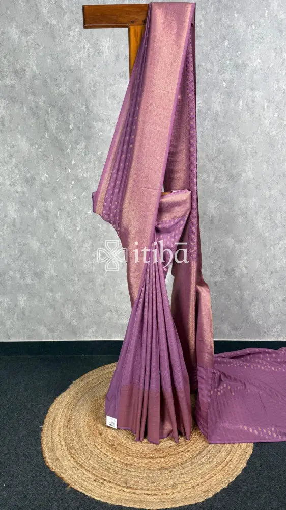 SEMI CREPE GOLD ZARI BANARASI SAREE
