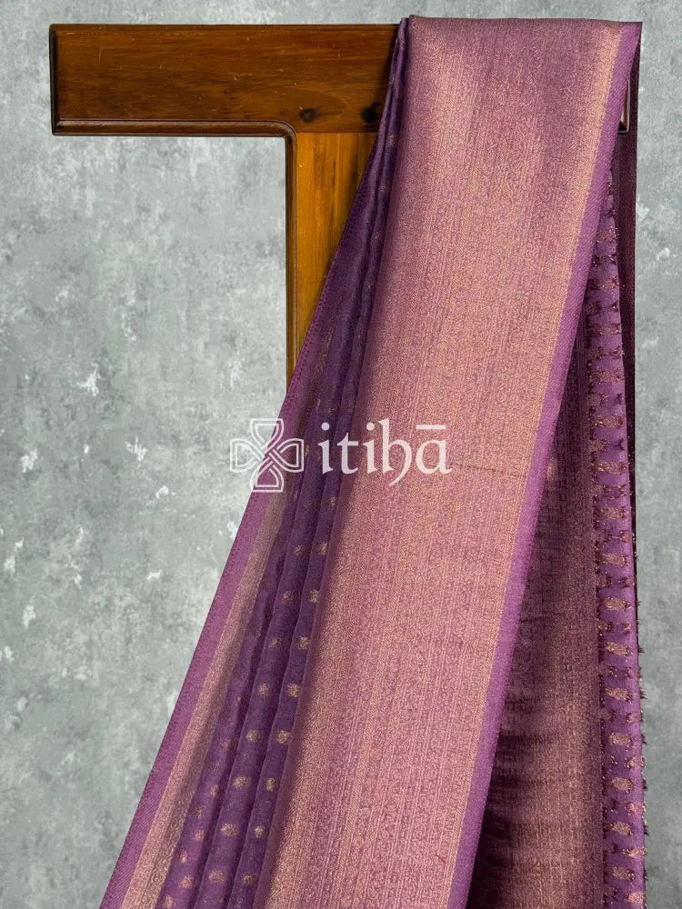 SEMI CREPE GOLD ZARI BANARASI SAREE