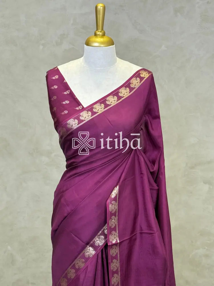 SEMI CREPE SILK BANARASI SAREE