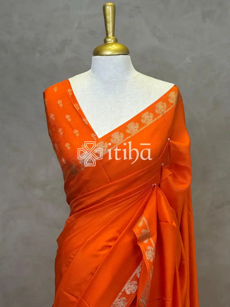 SEMI CREPE SILK BANARASI SAREE
