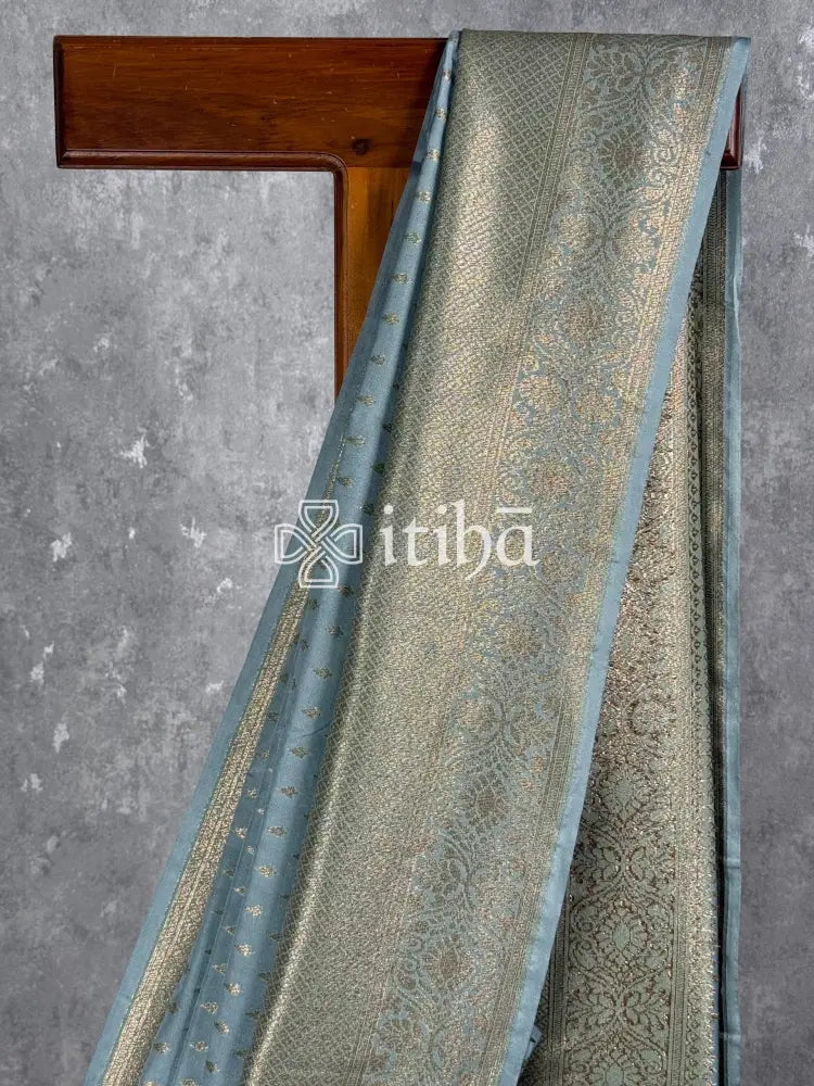 SEMI GEORGETTE ANTIQUE ZARI BANARASI SAREE