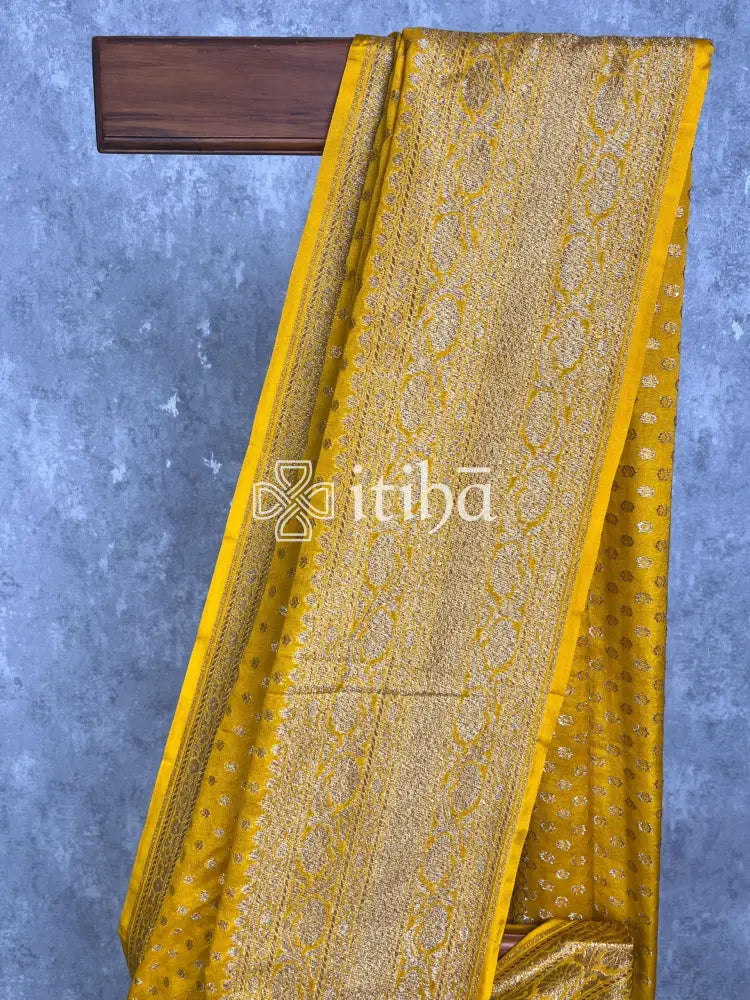 SEMI GEORGETTE ANTIQUE ZARI BANARASI SAREE