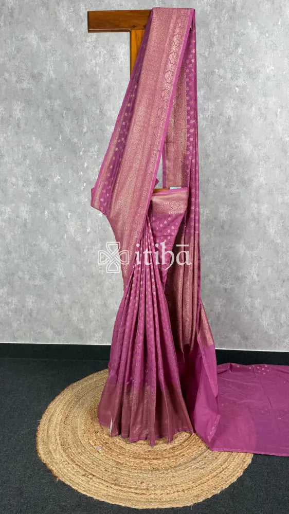 SEMI GEORGETTE ANTIQUE ZARI BANARASI SAREE