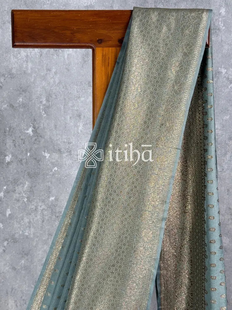 SEMI GEORGETTE ANTIQUE ZARI BANARASI SAREE