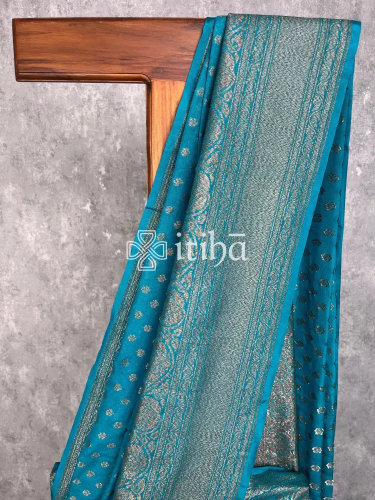 SEMI GEORGETTE ANTIQUE ZARI BANARASI SAREE